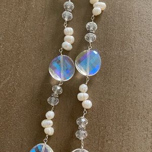 Crystal and pearl necklace